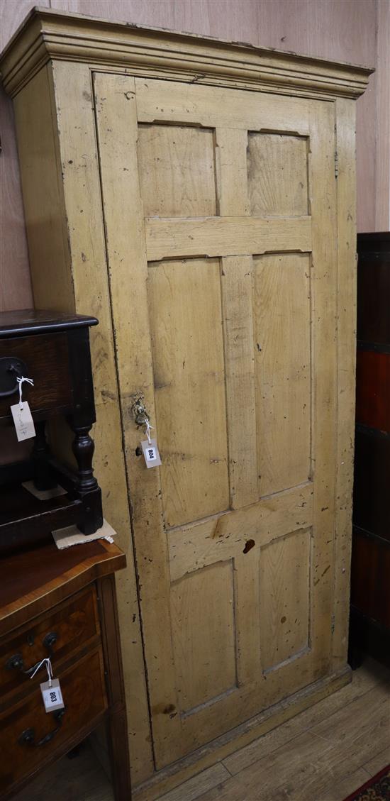 A 19th century pine household cabinet W.94cm